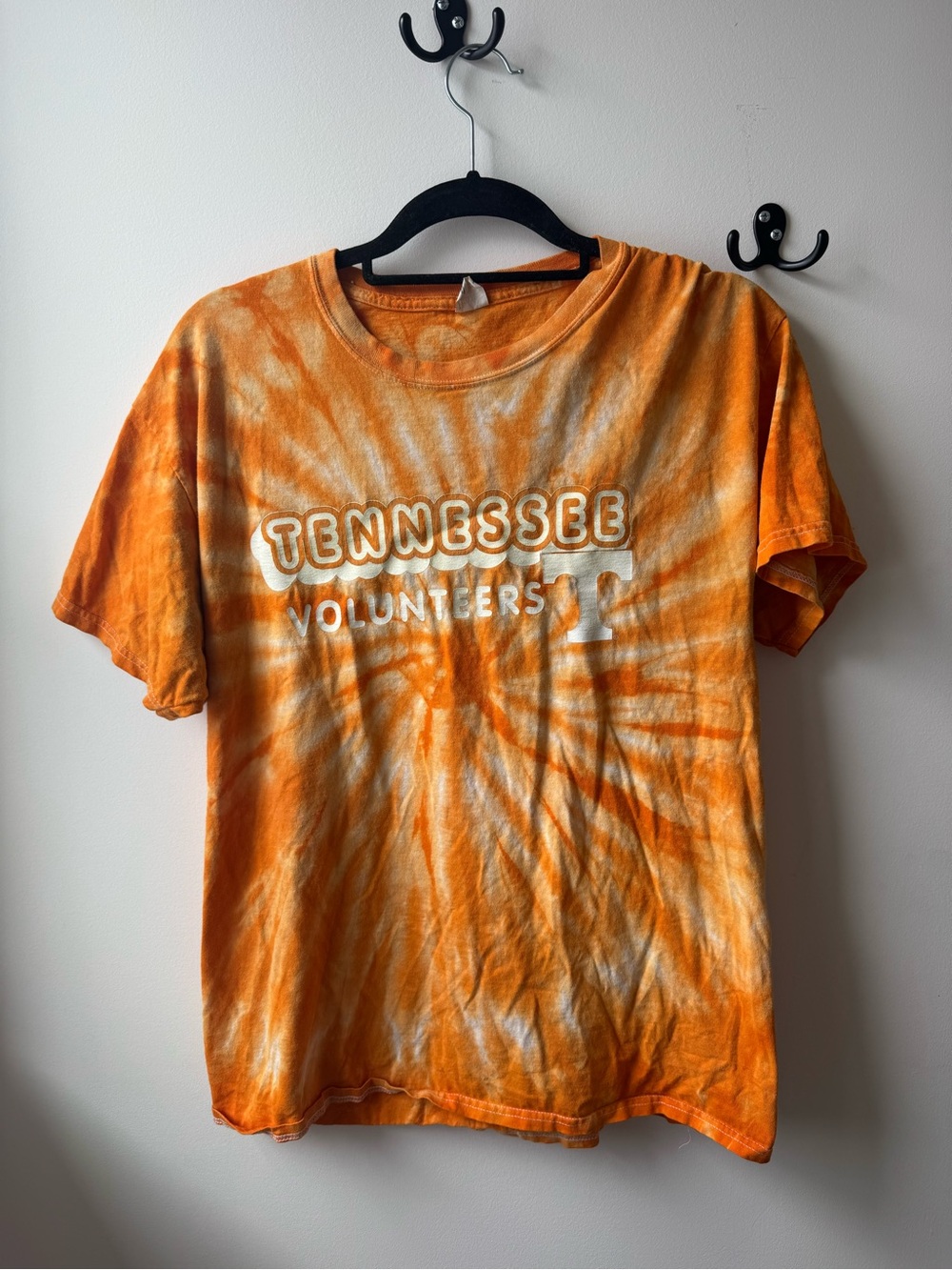 Hanes Orange & White Tie-Dye "Tennessee Volunteers" Short Sleeve Tee